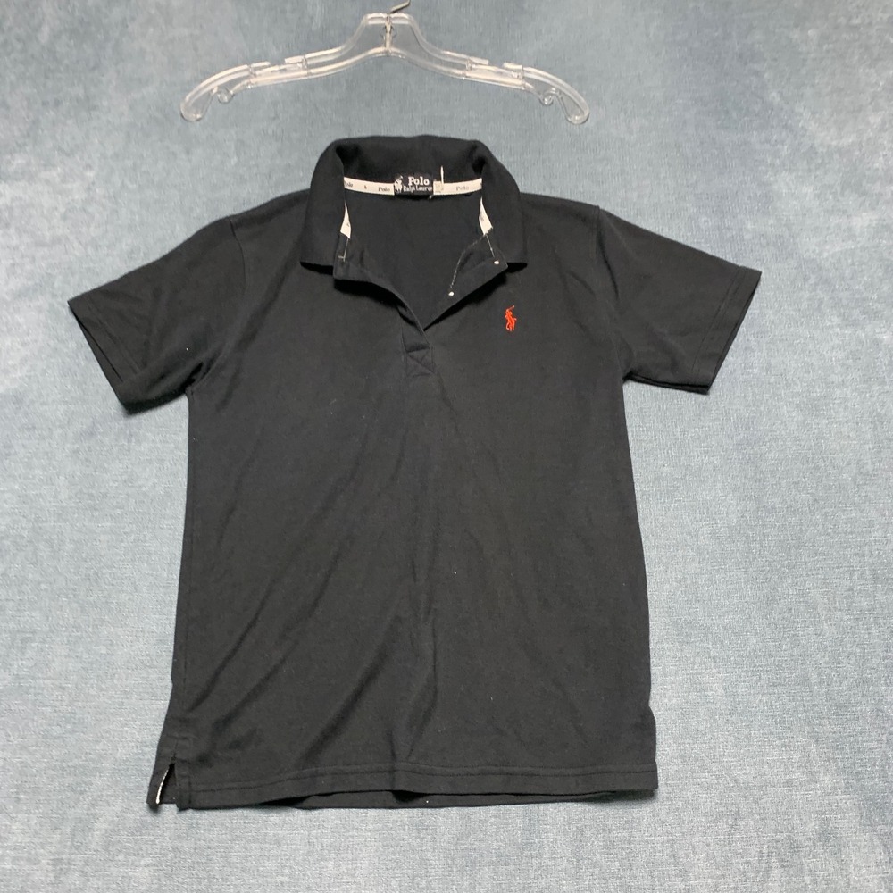 VTG Polo Ralph Lauren Polo Shirt Men Large Black Custom Slim Fit Pony Logo